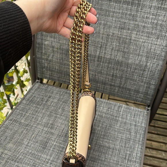 COACH Hutton Shoulder Bag In Signature Canvas With Snakeskin Detail - Picture 7 of 14